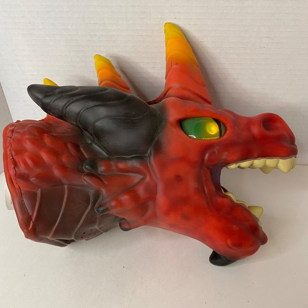 Mega Blocks Fire Dragon hand puppet rubber‎ lights and sound fantasy Halloween